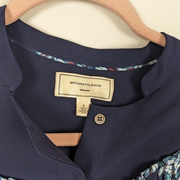 Anthropologie moulinette soeurs Silk Button down blouse - Picture 4 of 5